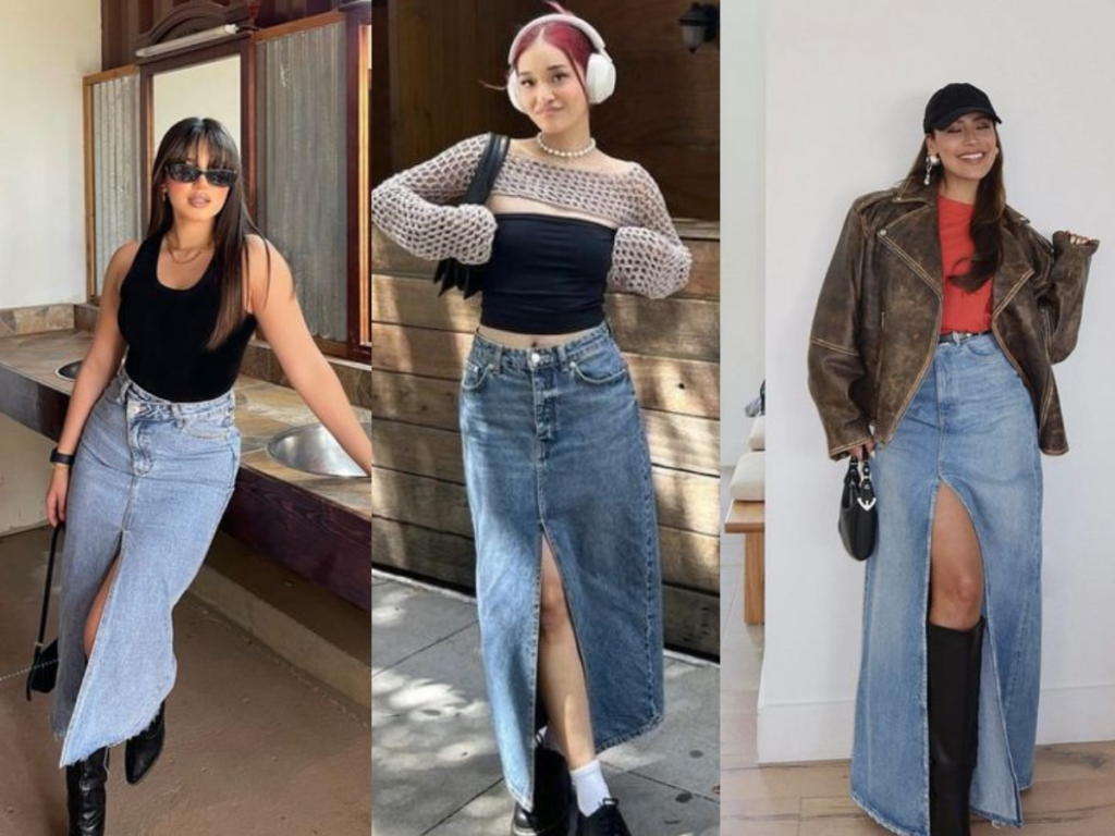 10 Best Outfit Inspo for Maxi Denim Skirts