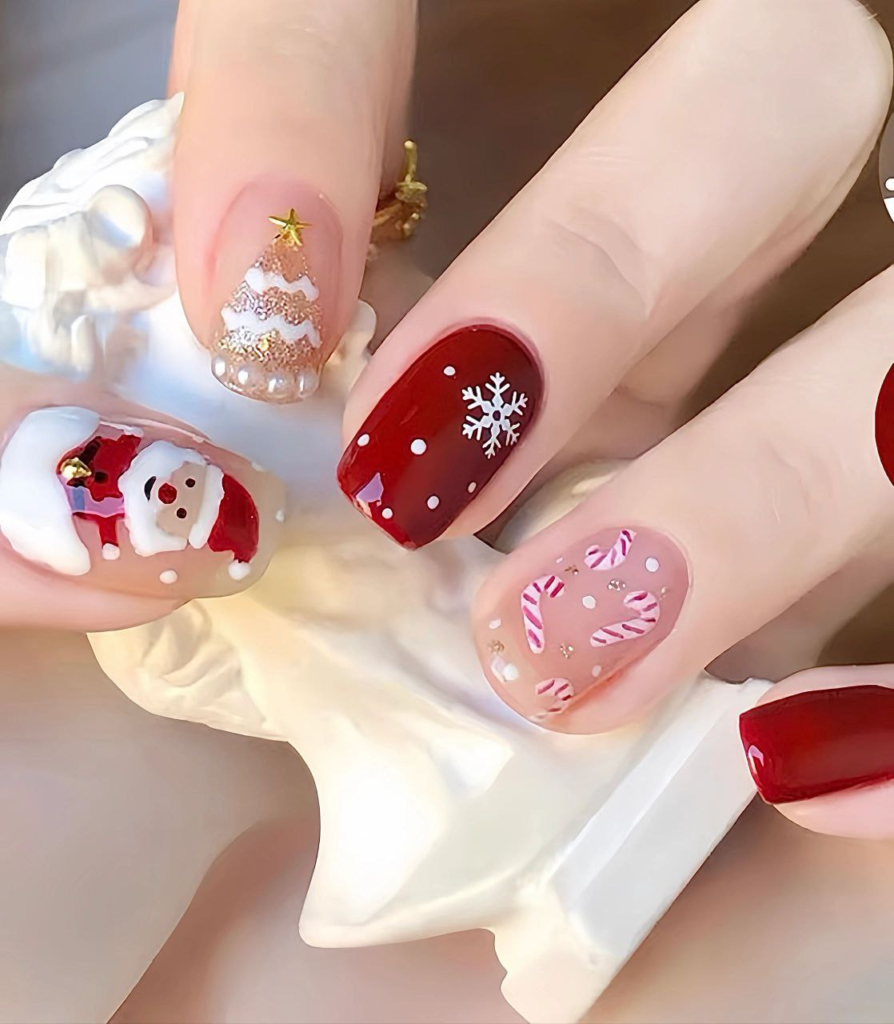 red christmas december nail designs and ideas