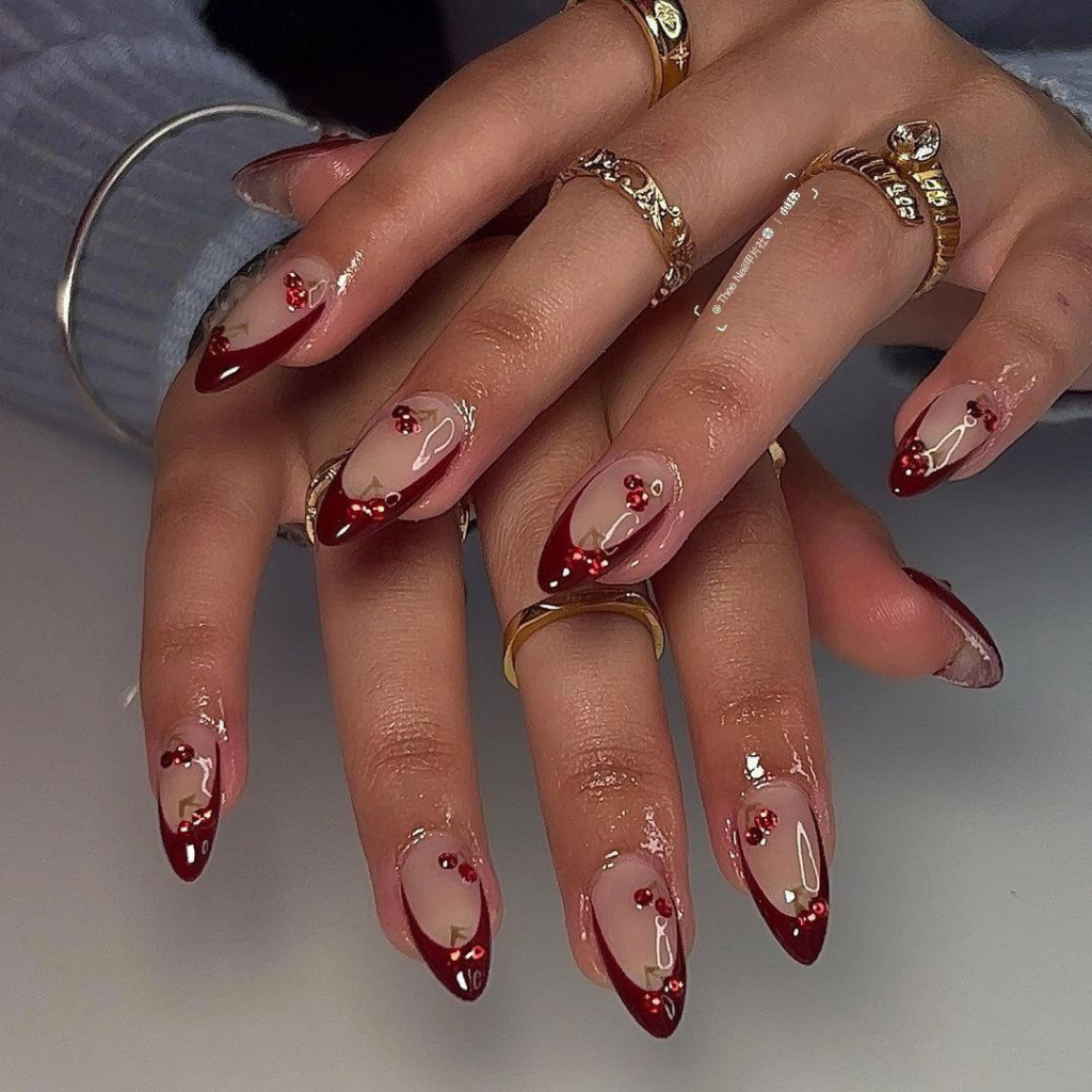 red christmas december nail designs and ideas