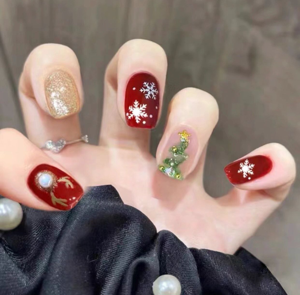 red christmas december nail designs and ideas