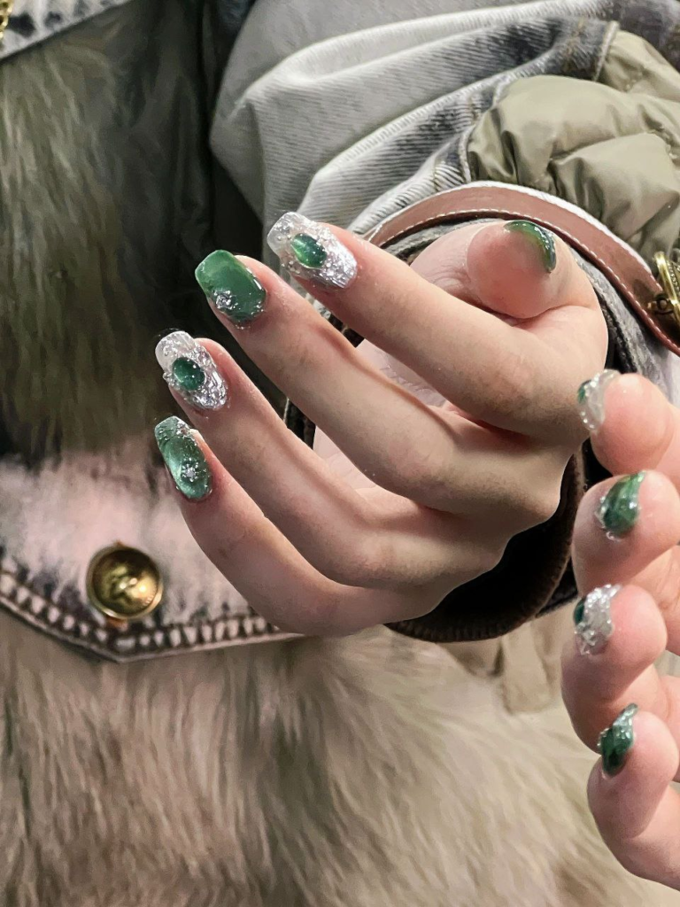 green christmas december nail designs and ideas