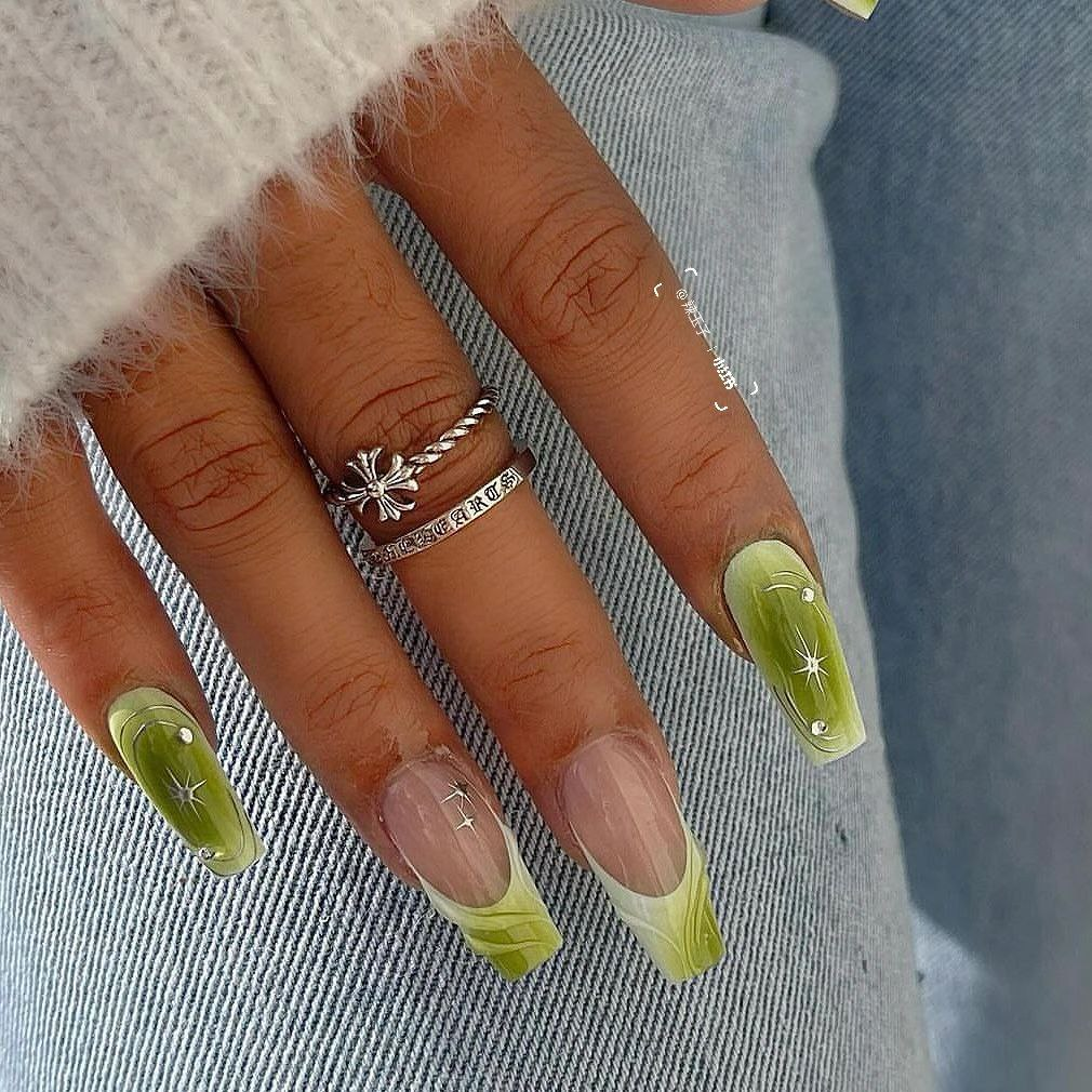 green christmas december nail designs and ideas