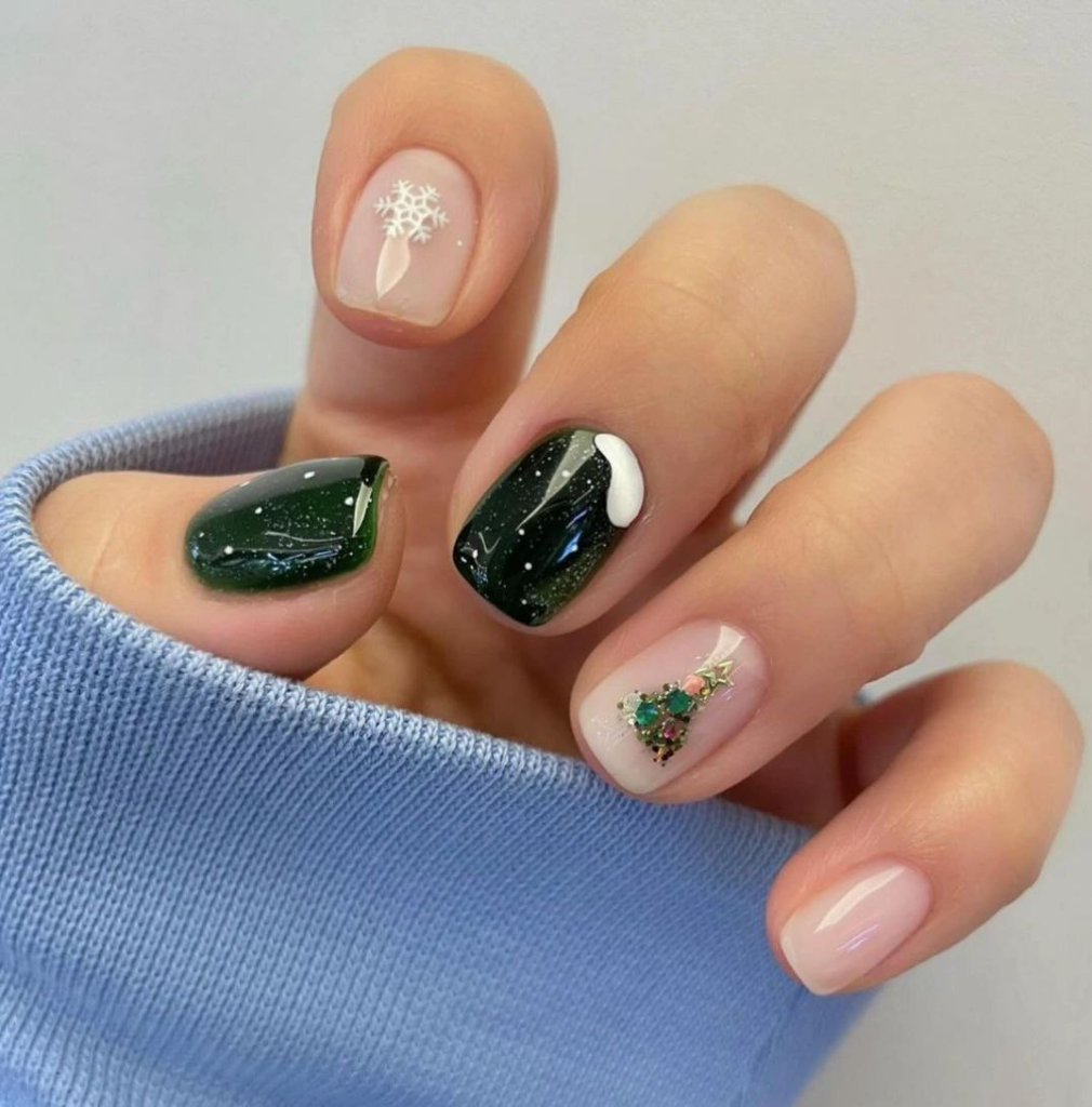 green christmas december nail designs and ideas