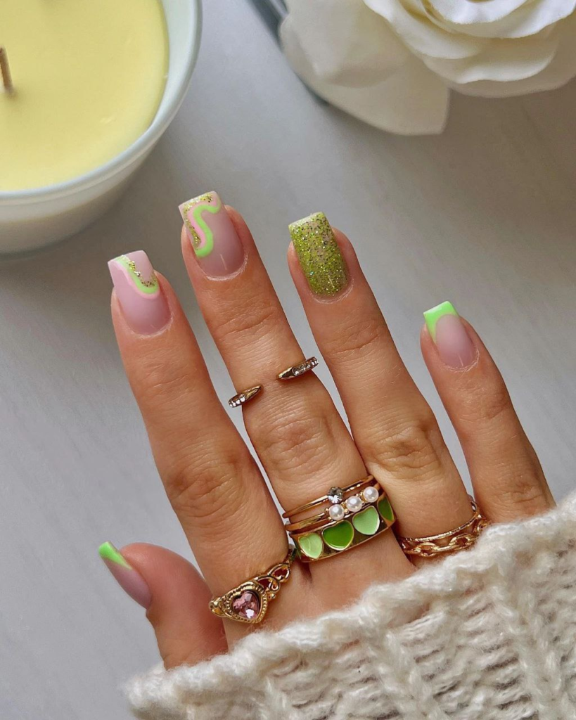 green christmas december nail designs and ideas