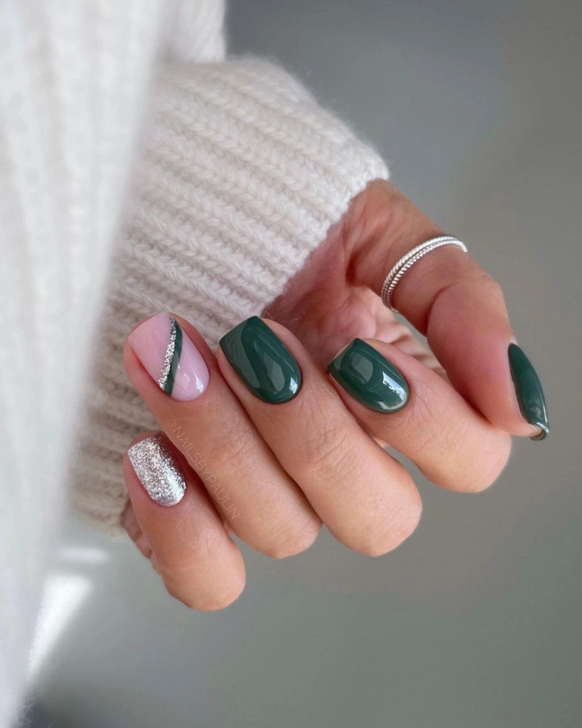 green christmas december nail designs and ideas