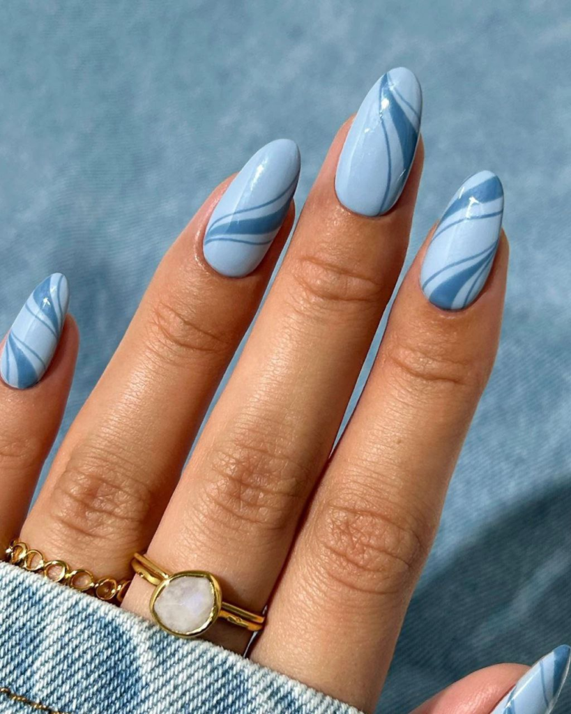 blue christmas december nail designs and ideas