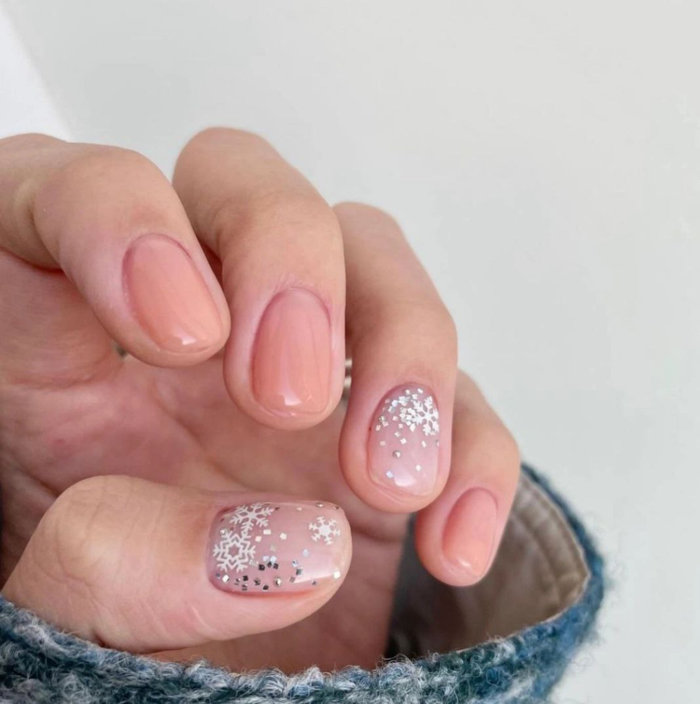 silver christmas december nail designs and ideas