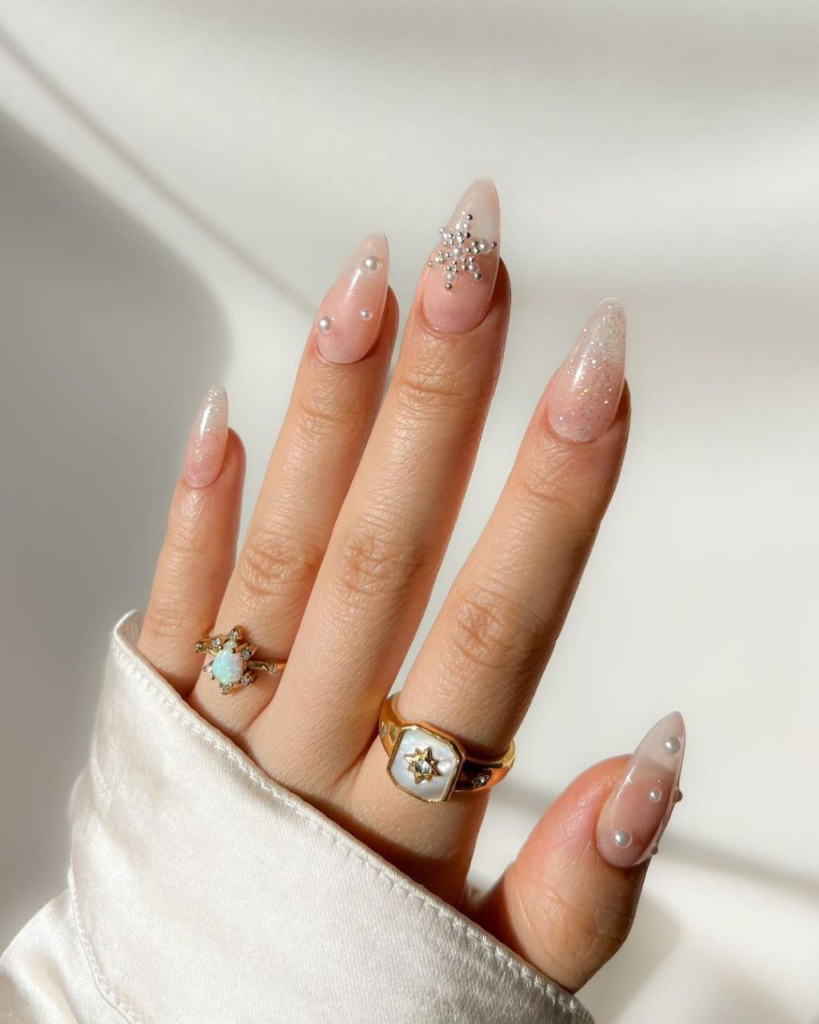 silver christmas december nail designs and ideas