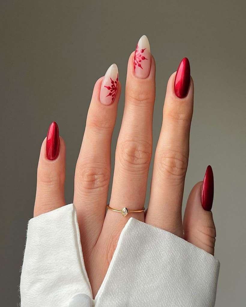 red christmas december nail designs and ideas