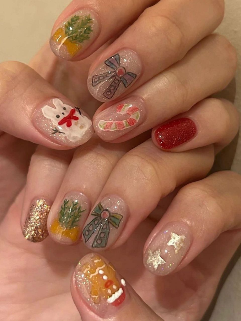 playful christmas december nail designs and ideas