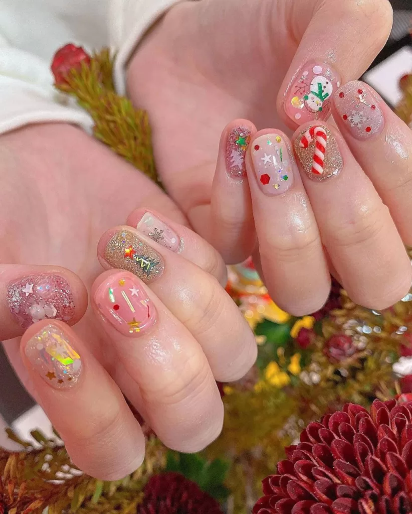 playful christmas december nail designs and ideas