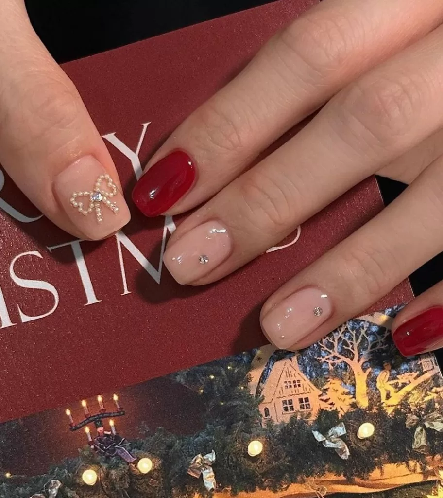 red christmas december nail designs and ideas