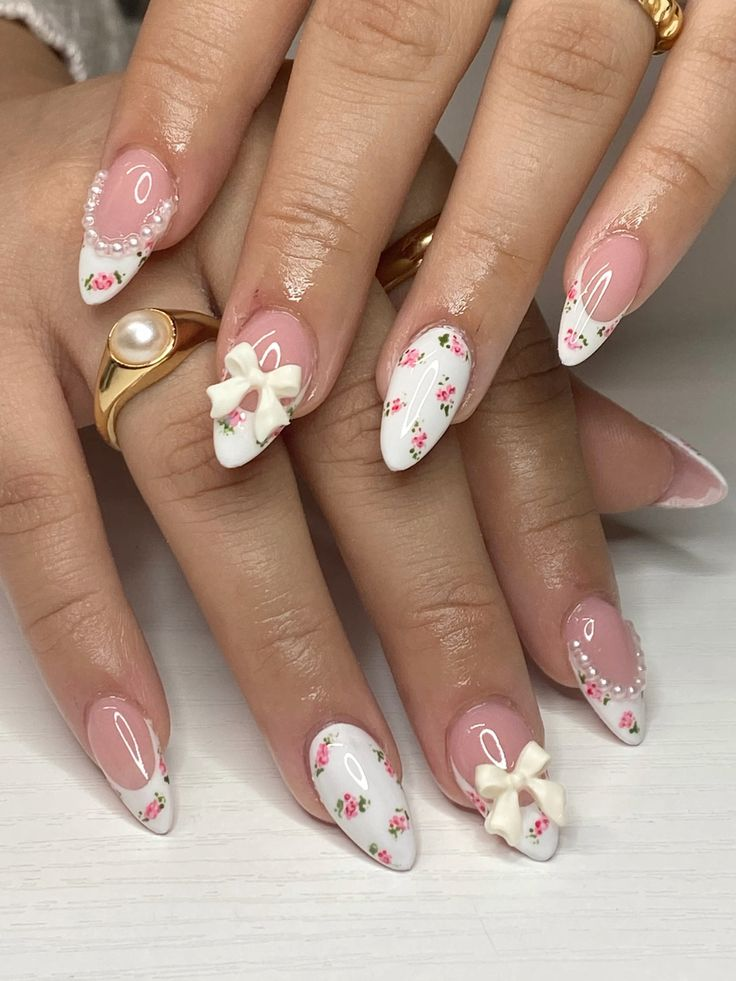 Floral Coquette Nails