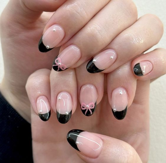 Ribbon Coquette Nails