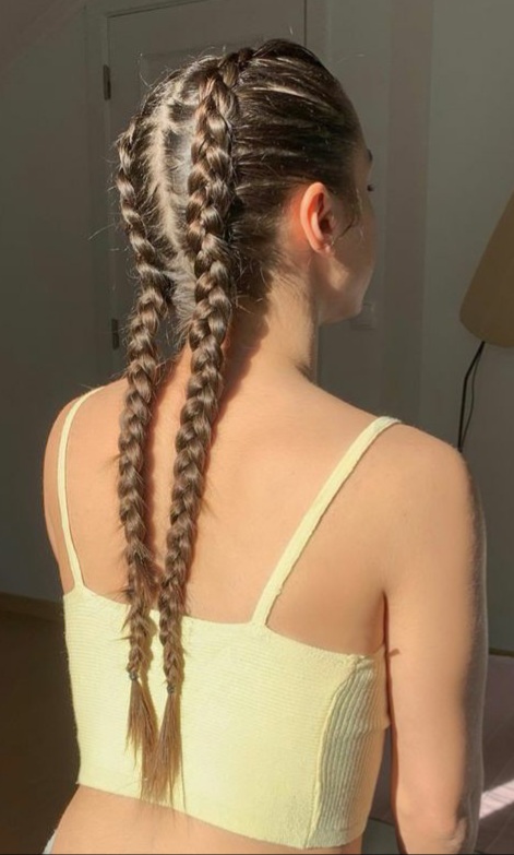 6.  Double Dutch Braid (aka the Boxer Braid)—Looking for easy and trendy summer hairstyles to beat the heat? Another day, another hairstyle inspo! Check out this article on summer hairstyle ideas that you can recreate for two weeks.