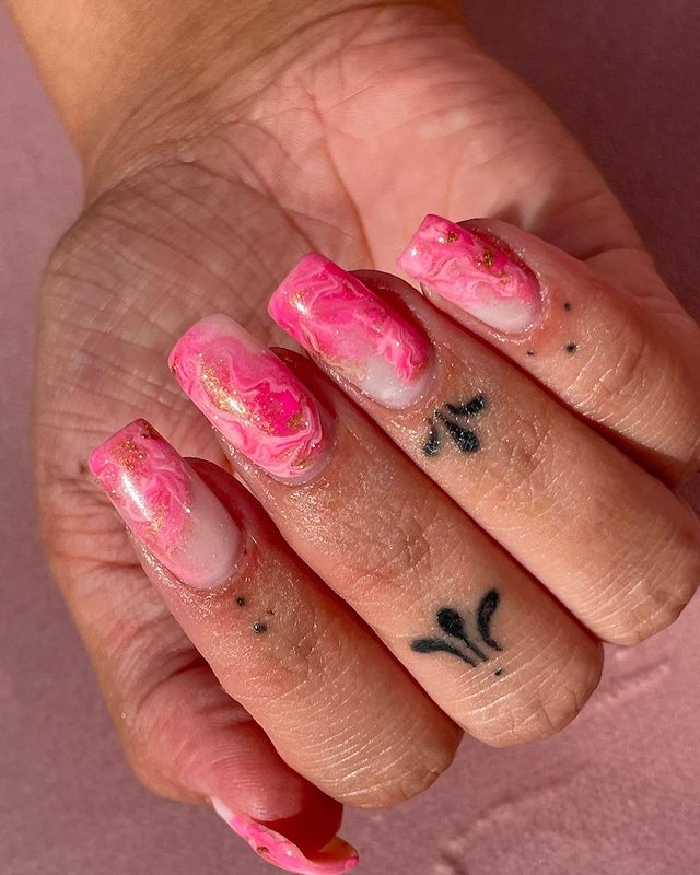 13. Pink nail design by chelseajmbeauty—Want to rock pink nails but don't have great inspo? Here is the list of nail artists who have the best pink nail designs ever.