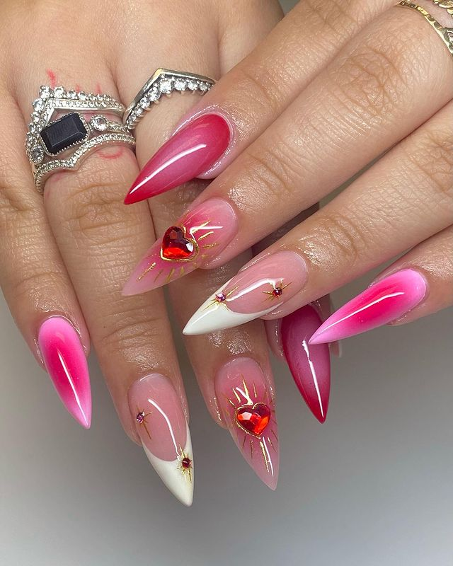 20. Pink nail design by nailzbyciera_—Want to rock pink nails but don't have great inspo? Here is the list of nail artists who have the best pink nail designs ever.