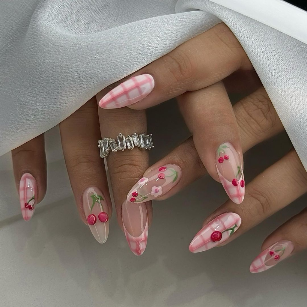 33. Pink nail design by prettywth.julia—Want to rock pink nails but don't have great inspo? Here is the list of nail artists who have the best pink nail designs ever.