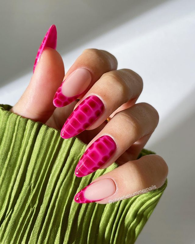 40. Pink nail design by phoebesummernails—Want to rock pink nails but don't have great inspo? Here is the list of nail artists who have the best pink nail designs ever.