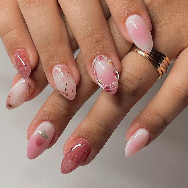 41. Pink nail design by kukomelon_—Want to rock pink nails but don't have great inspo? Here is the list of nail artists who have the best pink nail designs ever.
