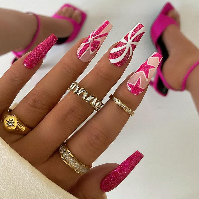 45. Pink nail design by pressedbycharlotte_—Want to rock pink nails but don't have great inspo? Here is the list of nail artists who have the best pink nail designs ever.