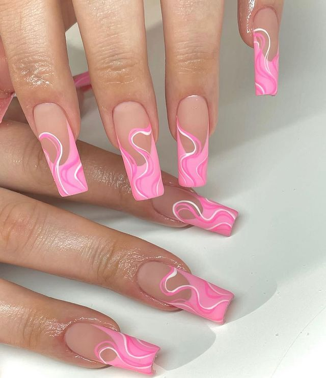 50. Pink nail design by miaminailstudio—Want to rock pink nails but don't have great inspo? Here is the list of nail artists who have the best pink nail designs ever.