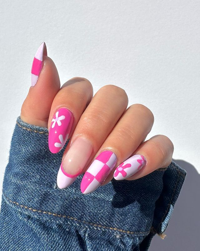 52. Pink nail design by joydumpling—Want to rock pink nails but don't have great inspo? Here is the list of nail artists who have the best pink nail designs ever.