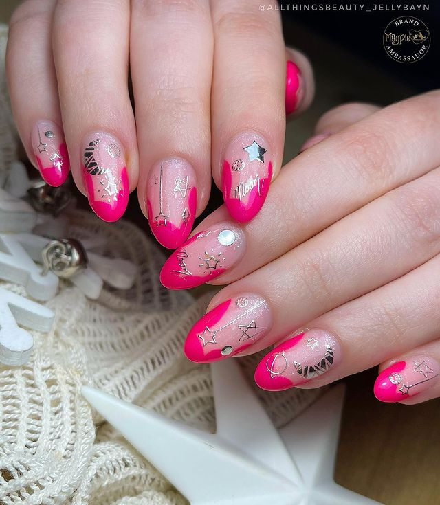 55. Pink nail design by jellybayn_nails—Want to rock pink nails but don't have great inspo? Here is the list of nail artists who have the best pink nail designs ever.